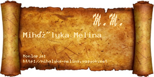 Mihályka Melina névjegykártya